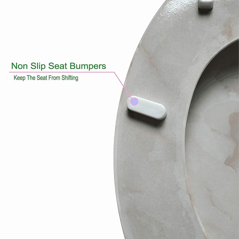 J&V Textiles Round Toilet Seat With Easy Clean & Change Hinge (Beige)* - Image 4